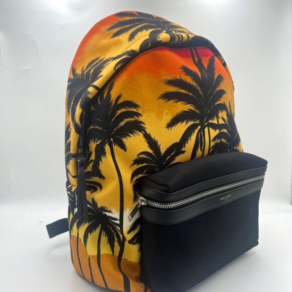 Brand New Saint Laurent Hunting Palm Tree Sunset Nylon Backpack - Picture 4 of 9